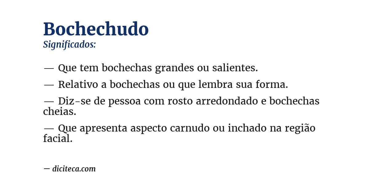 Significado de bochechudo