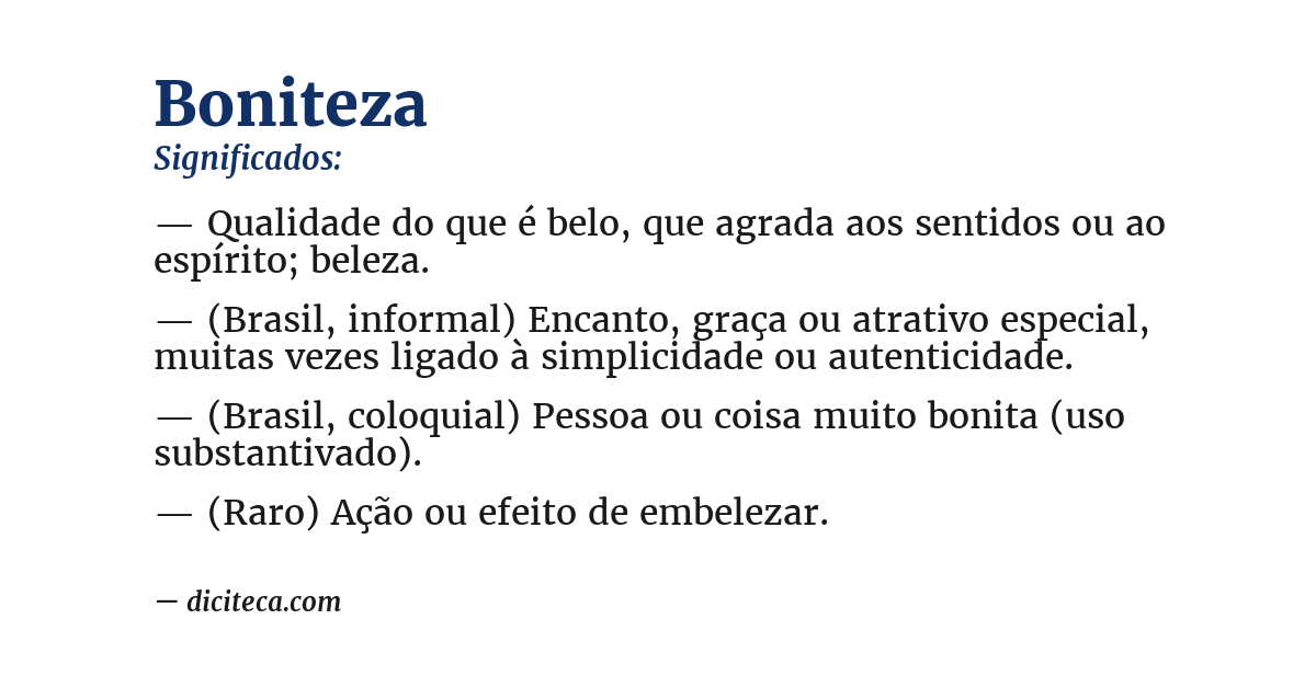 Significado de boniteza