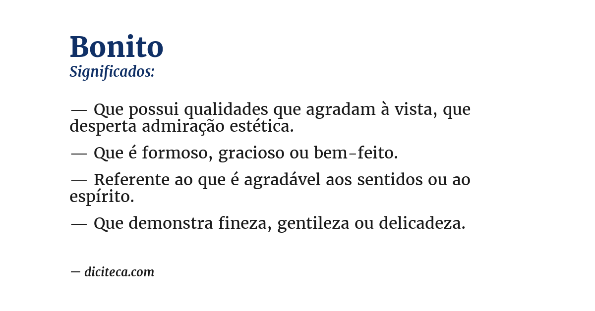 Significado de bonito