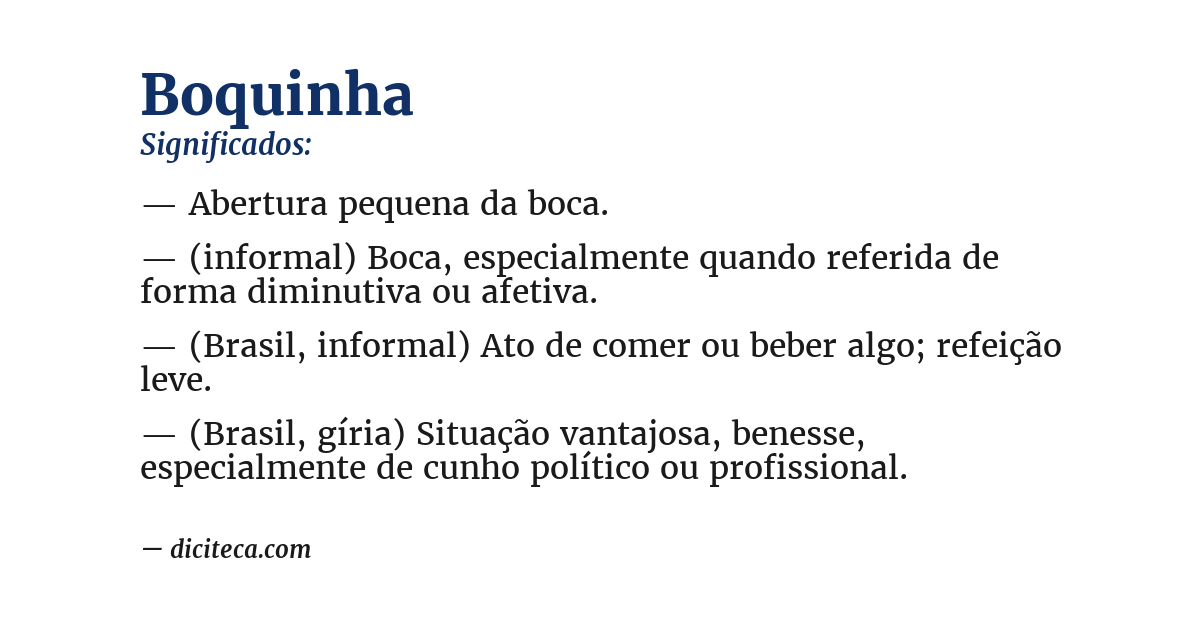 Significado de boquinha
