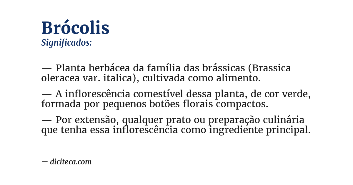 Significado de brócolis