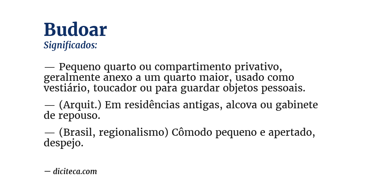 Significado de budoar