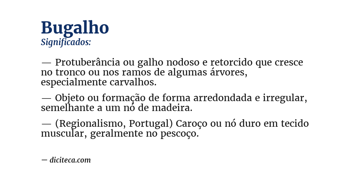 Significado de bugalho