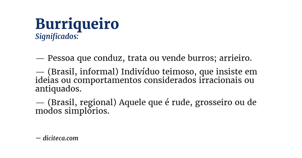 Significado de burriqueiro