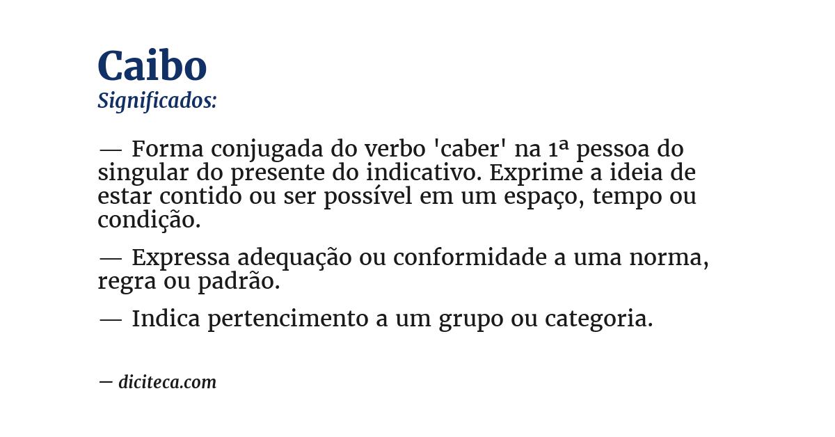 Significado de caibo