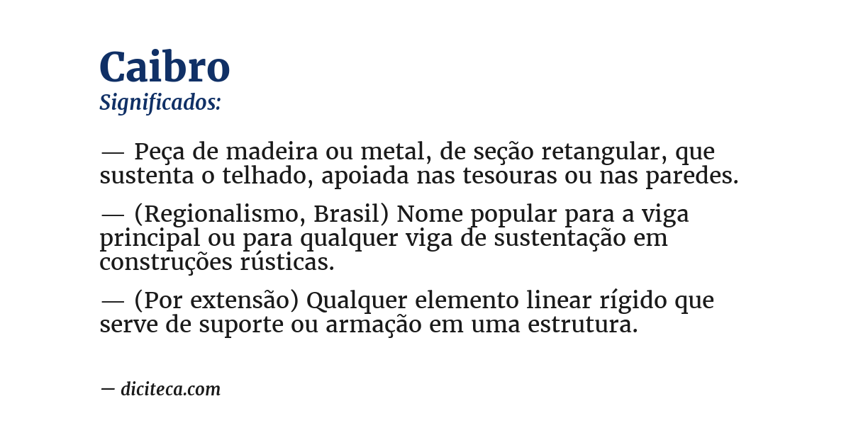 Significado de caibro