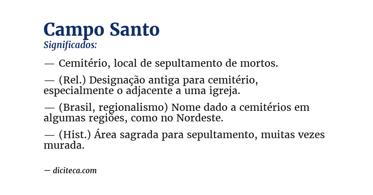 Significado de campo santo