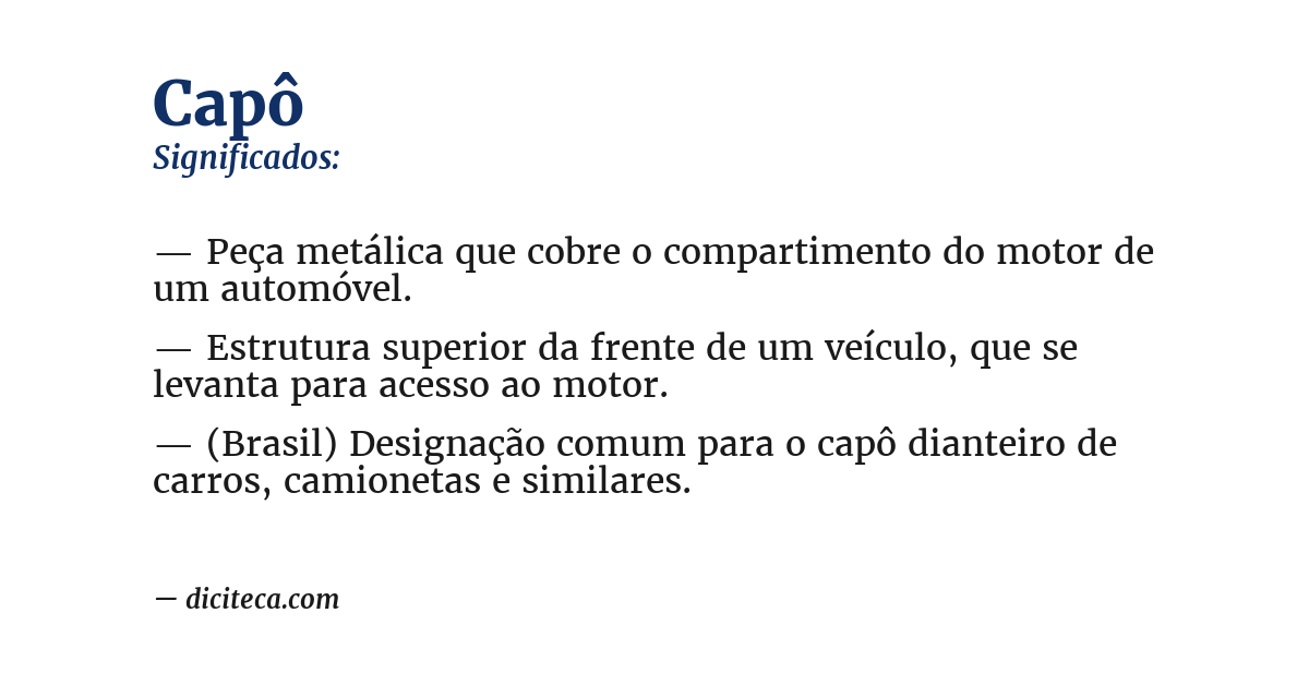 Significado de capô