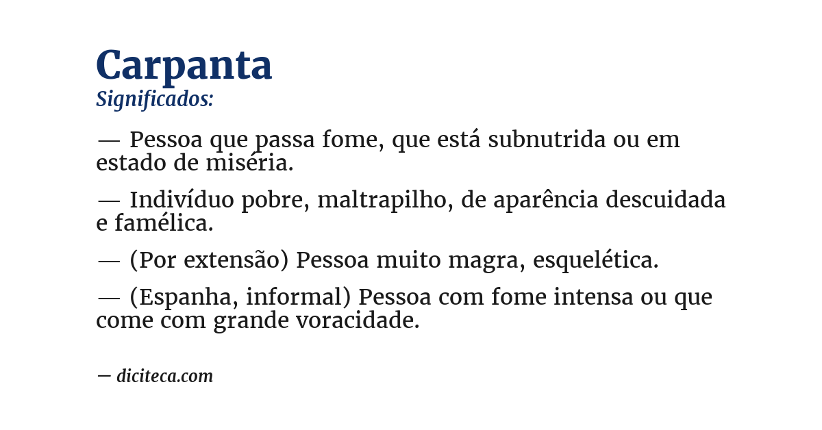 Significado de carpanta