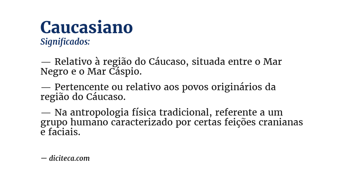 Significado de caucasiano