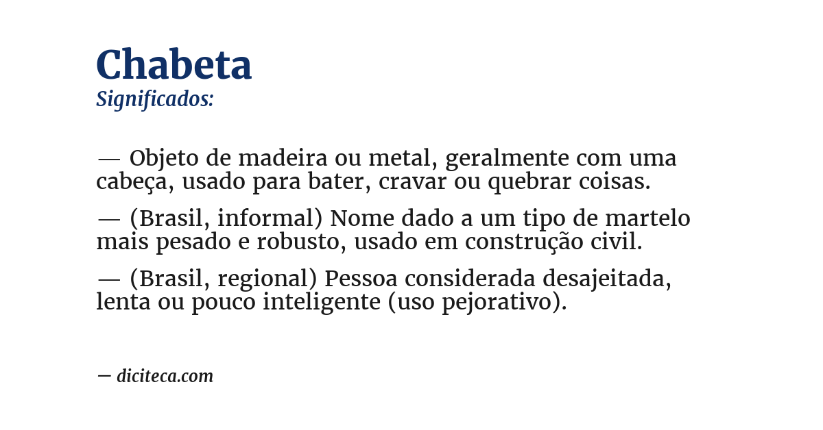Significado de chabeta