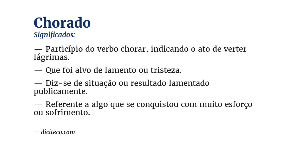 Significado de chorado