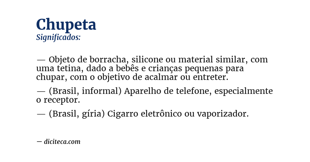 Significado de chupeta
