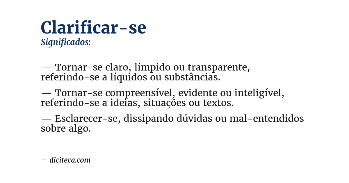Significado de clarificar-se