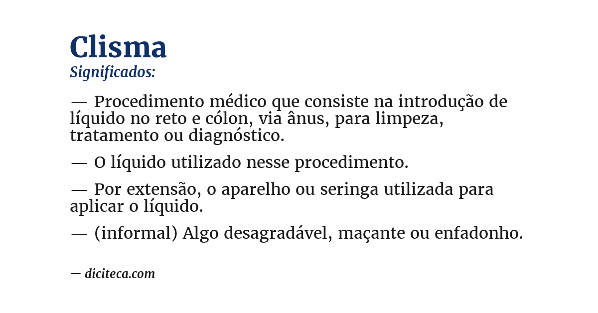 Significado de clisma