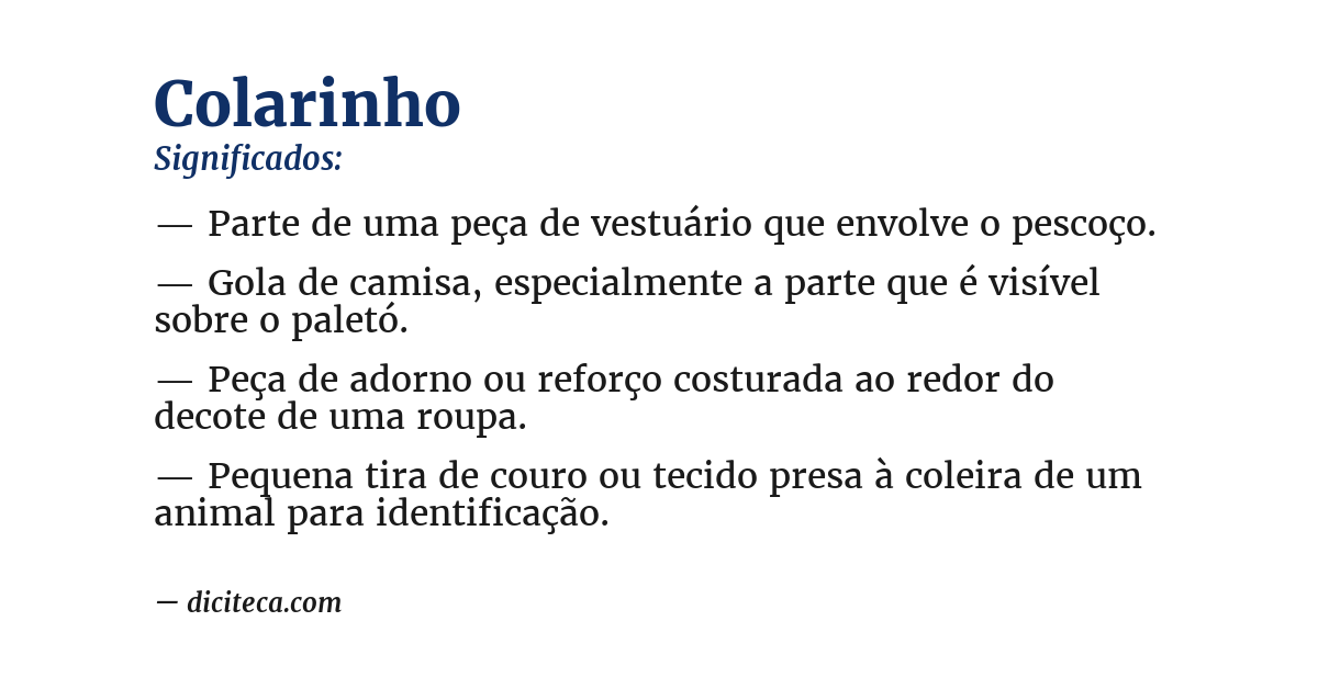 Significado de colarinho
