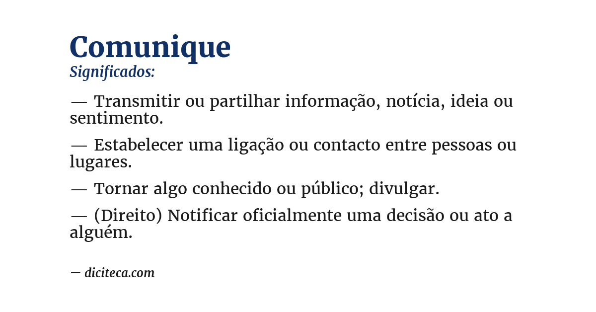 Significado de comunique