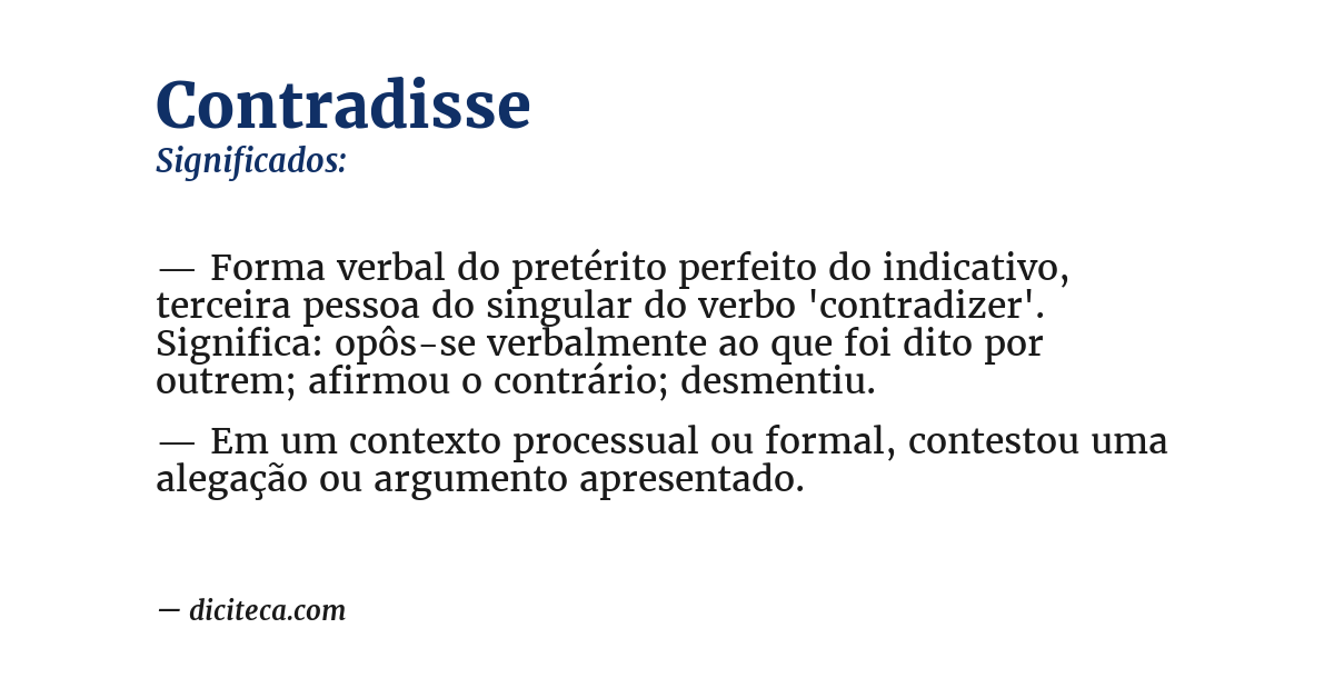 Significado de contradisse