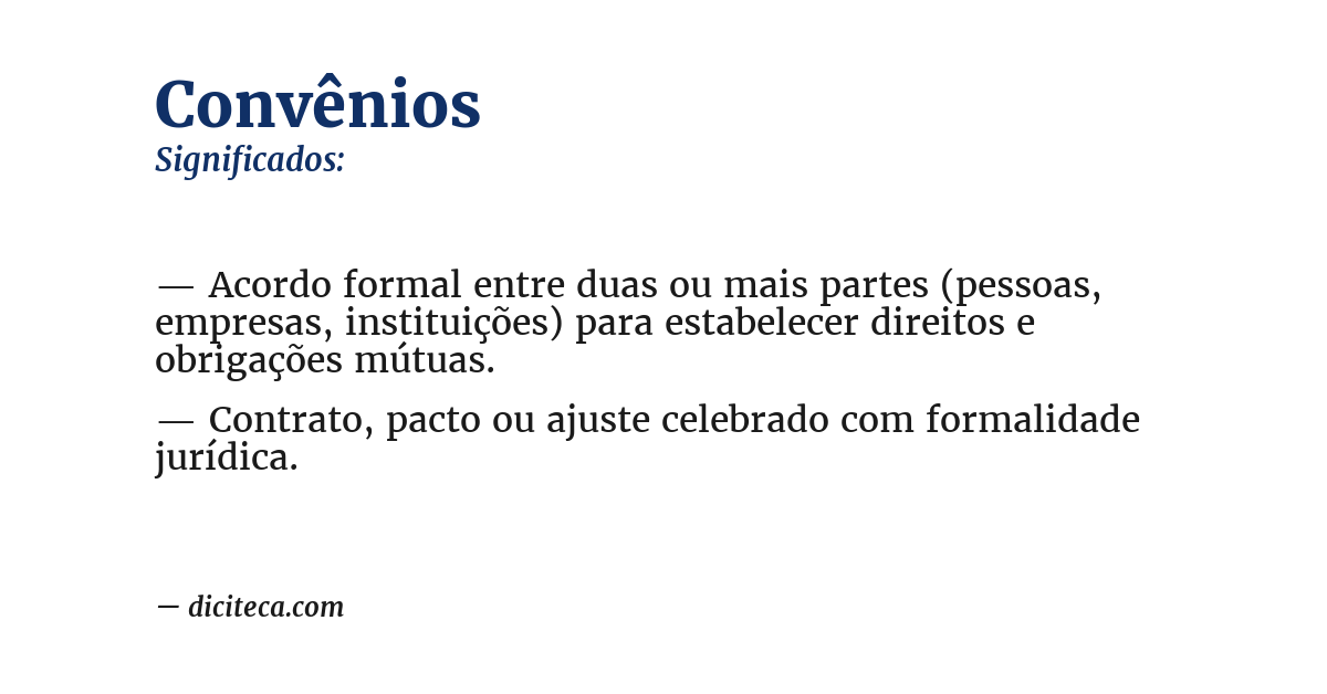 Significado de convênios