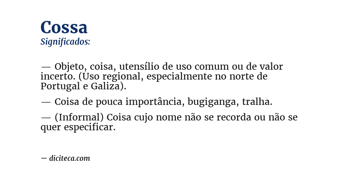 Significado de cossa