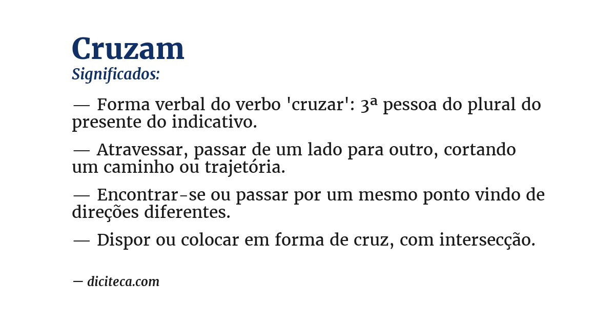 Significado de cruzam