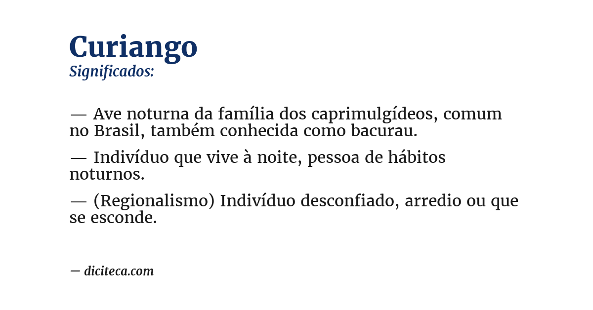 Significado de curiango