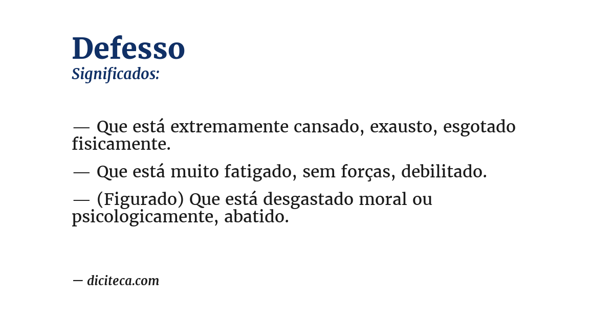 Significado de defesso