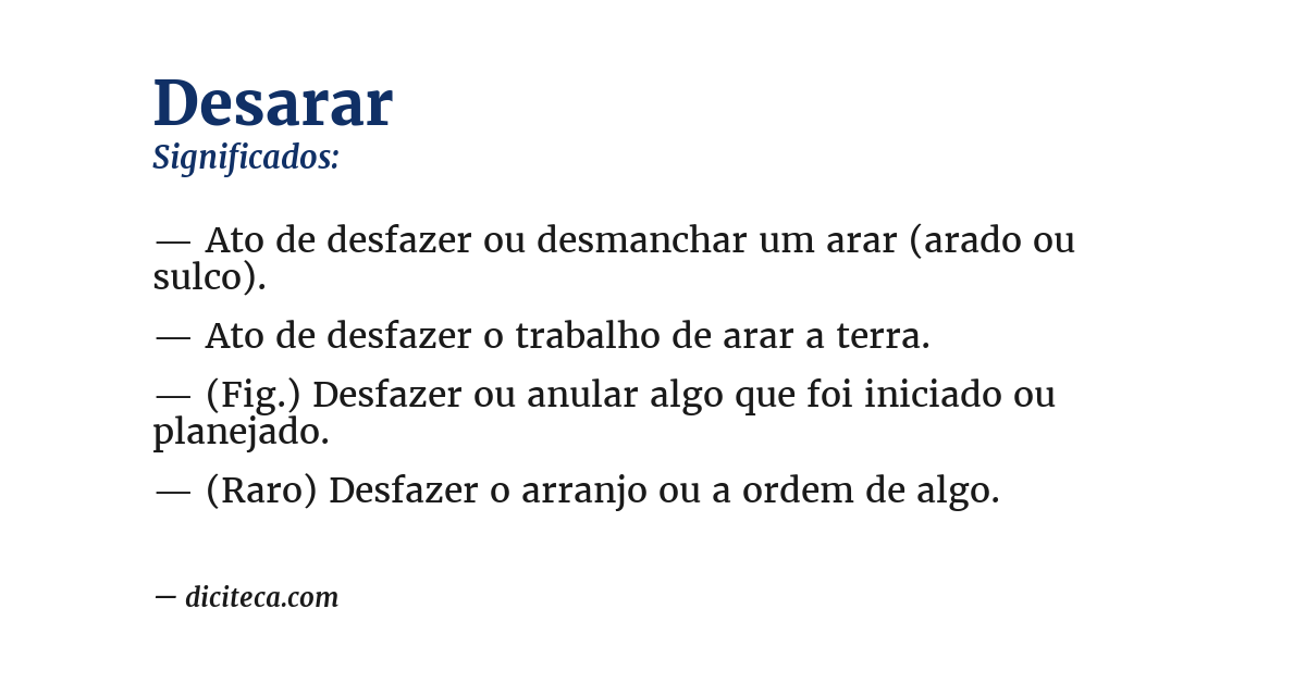 Significado de desarar