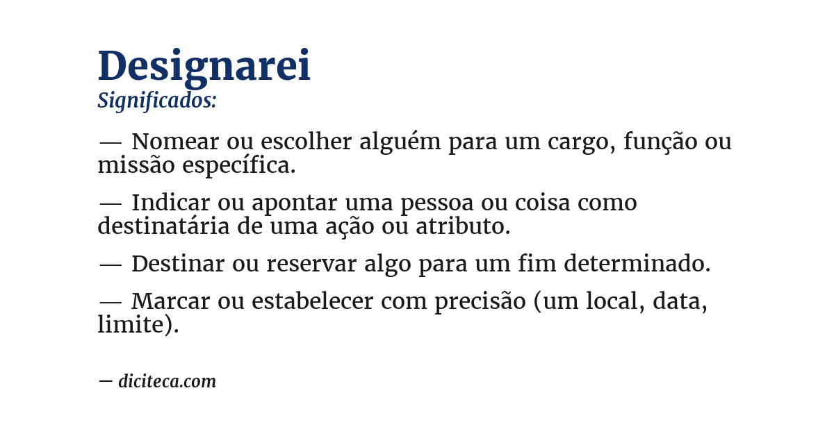 Significado de designarei