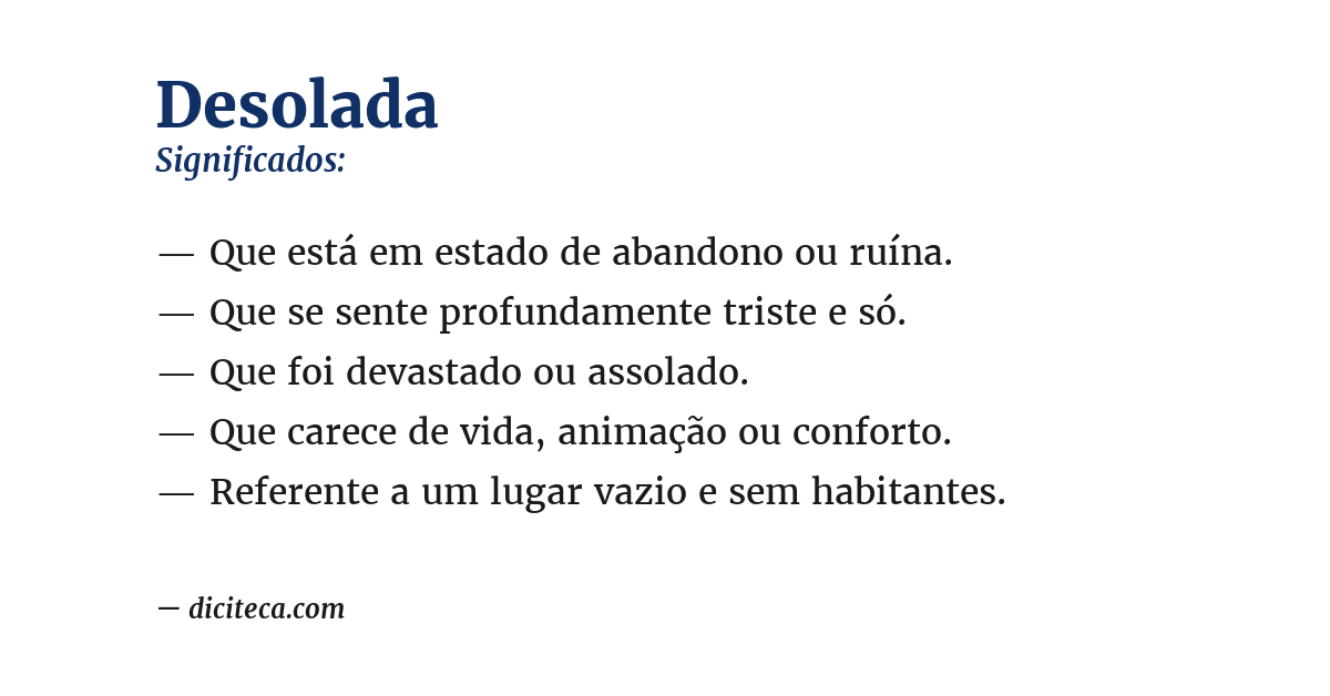 Significado de desolada