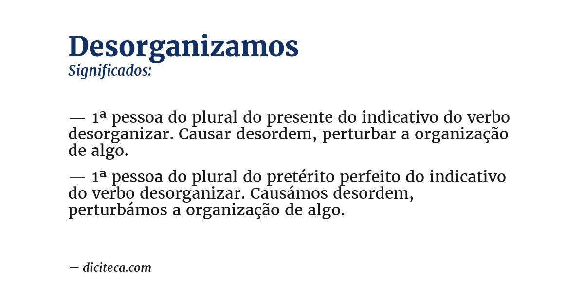 Significado de desorganizamos