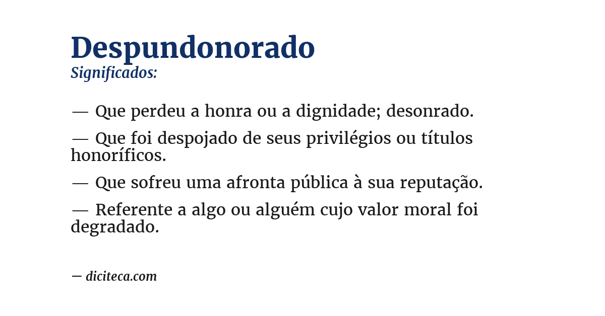 Significado de despundonorado