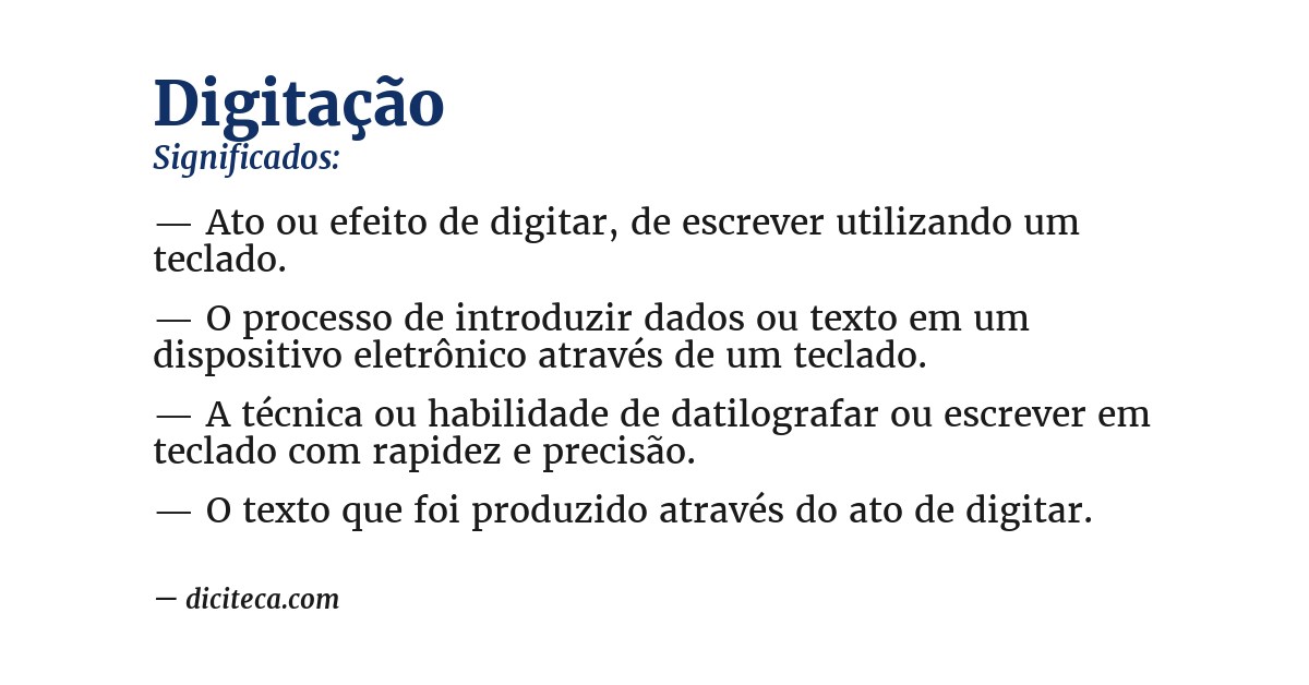 Significado de digitação