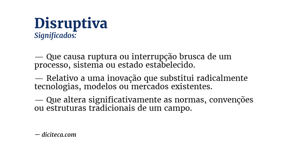 Significado de disruptiva