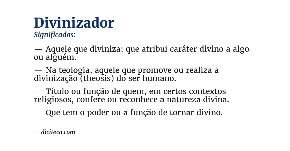 Significado de divinizador