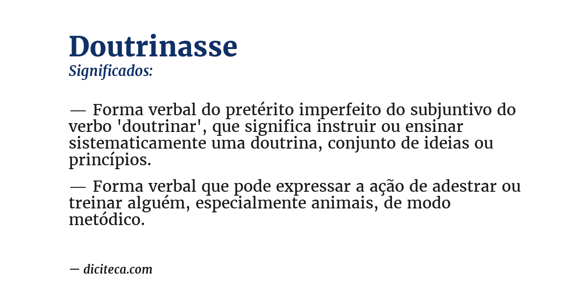 Significado de doutrinasse