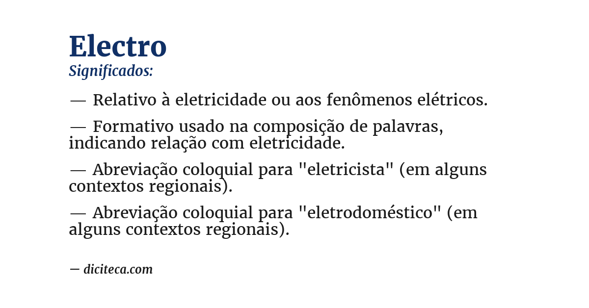 Significado de electro