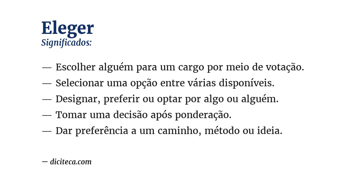 Significado de eleger
