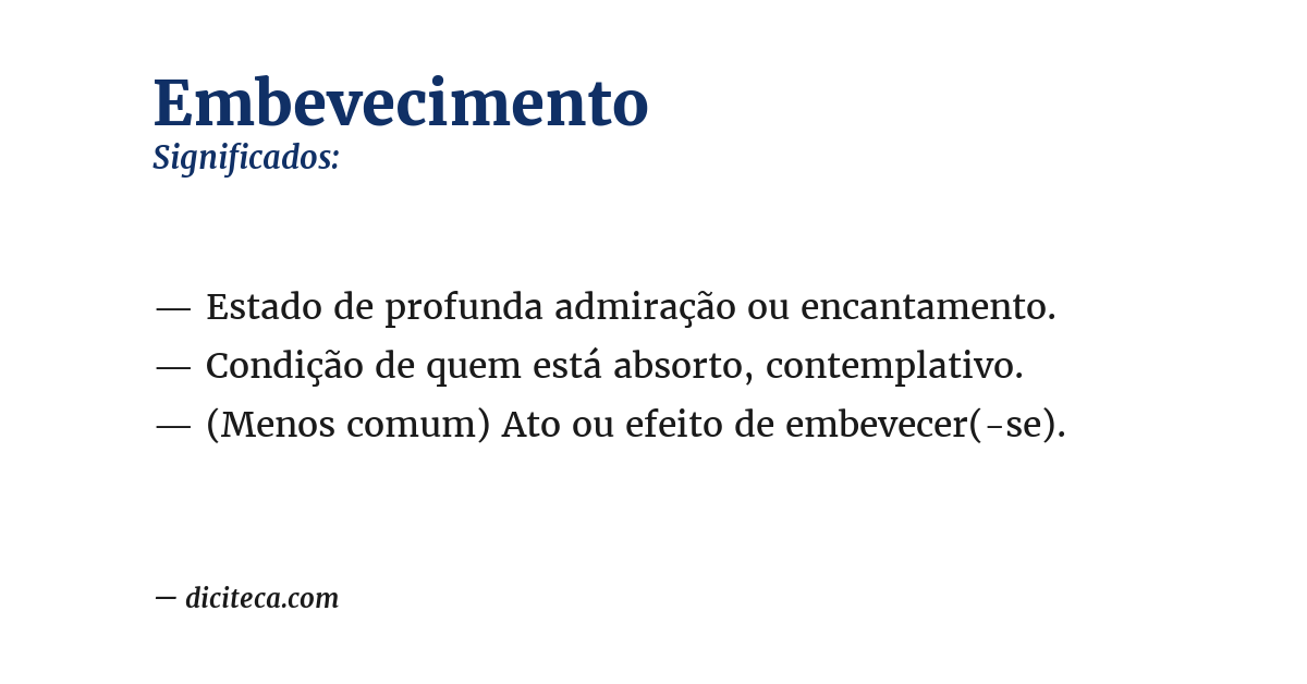 Significado de embevecimento