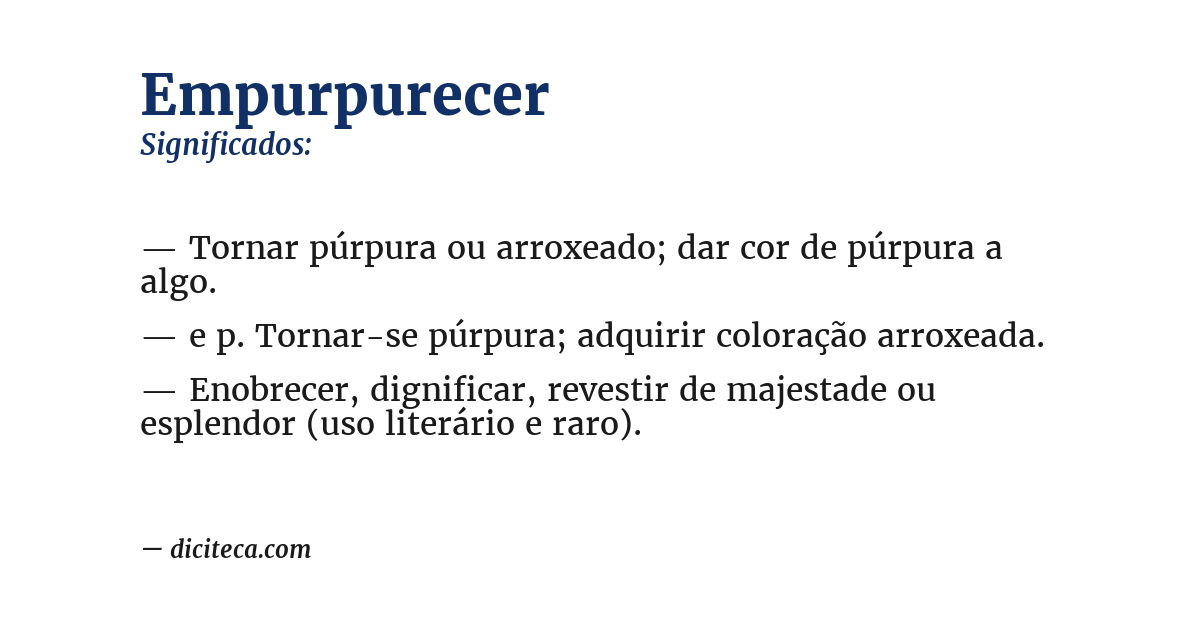 Significado de empurpurecer