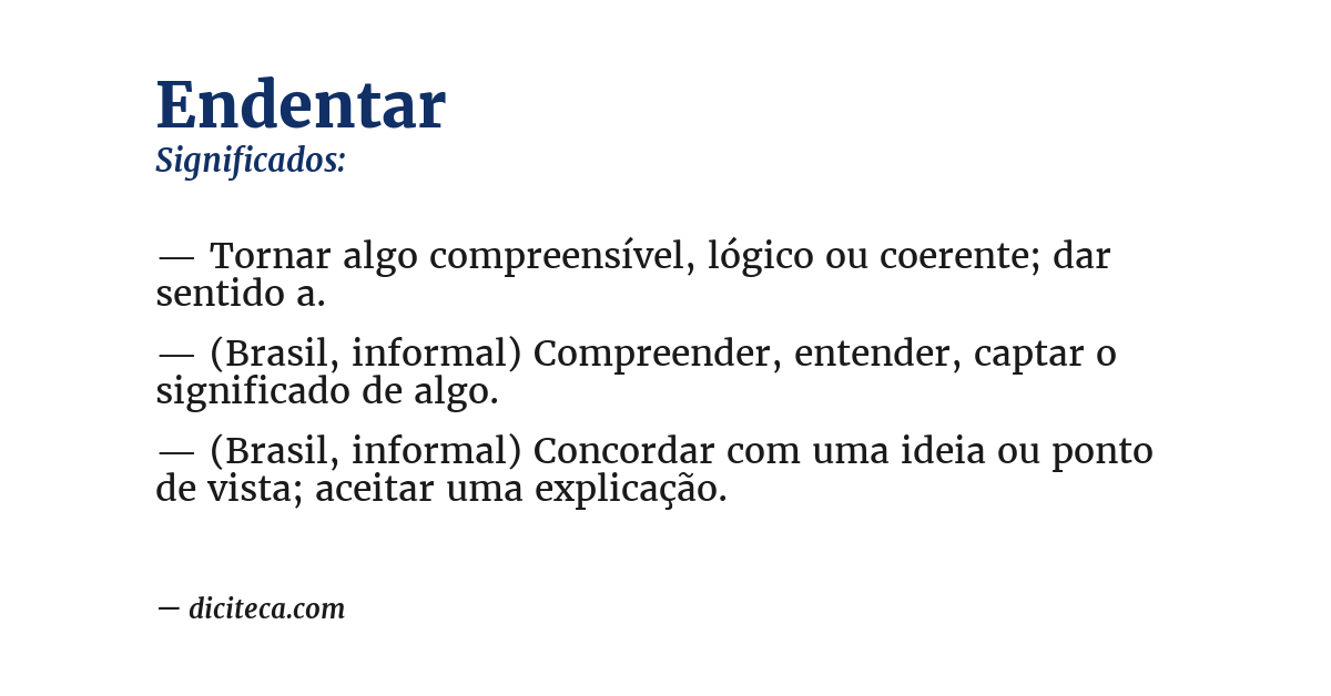 Significado de endentar