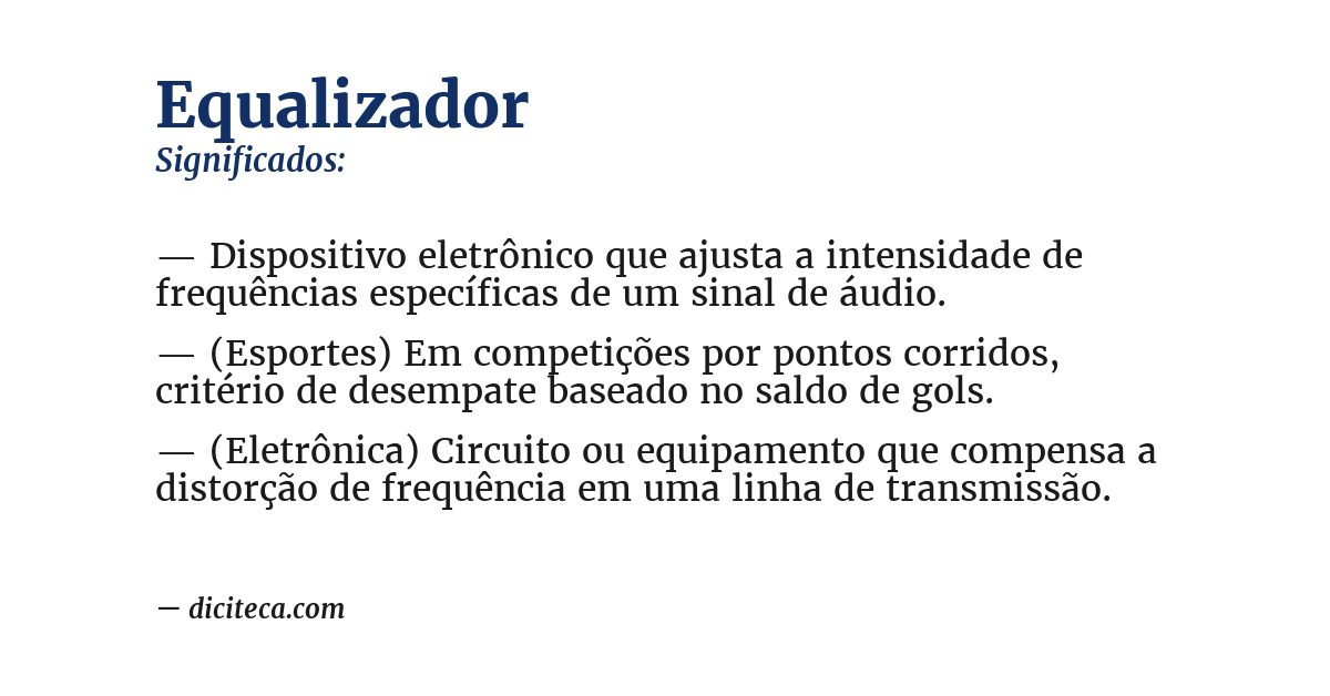 Significado de equalizador