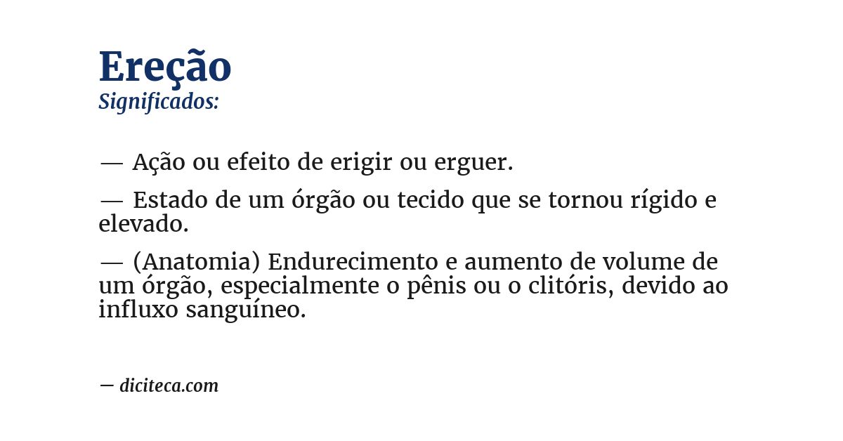 Significado de ereção