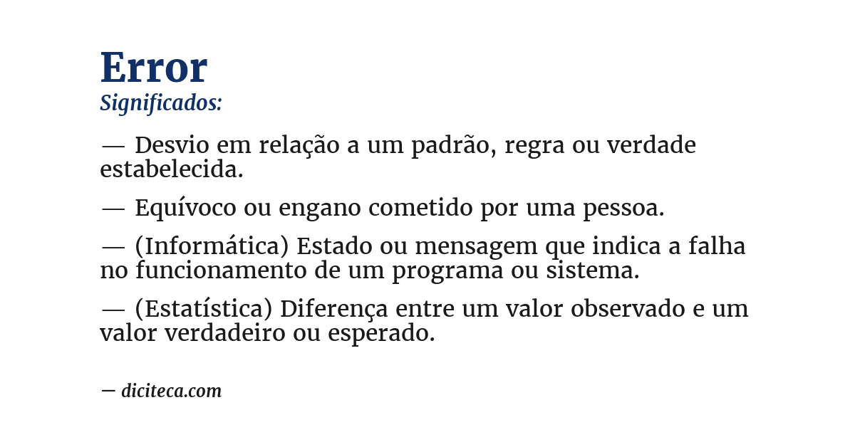 Significado de error