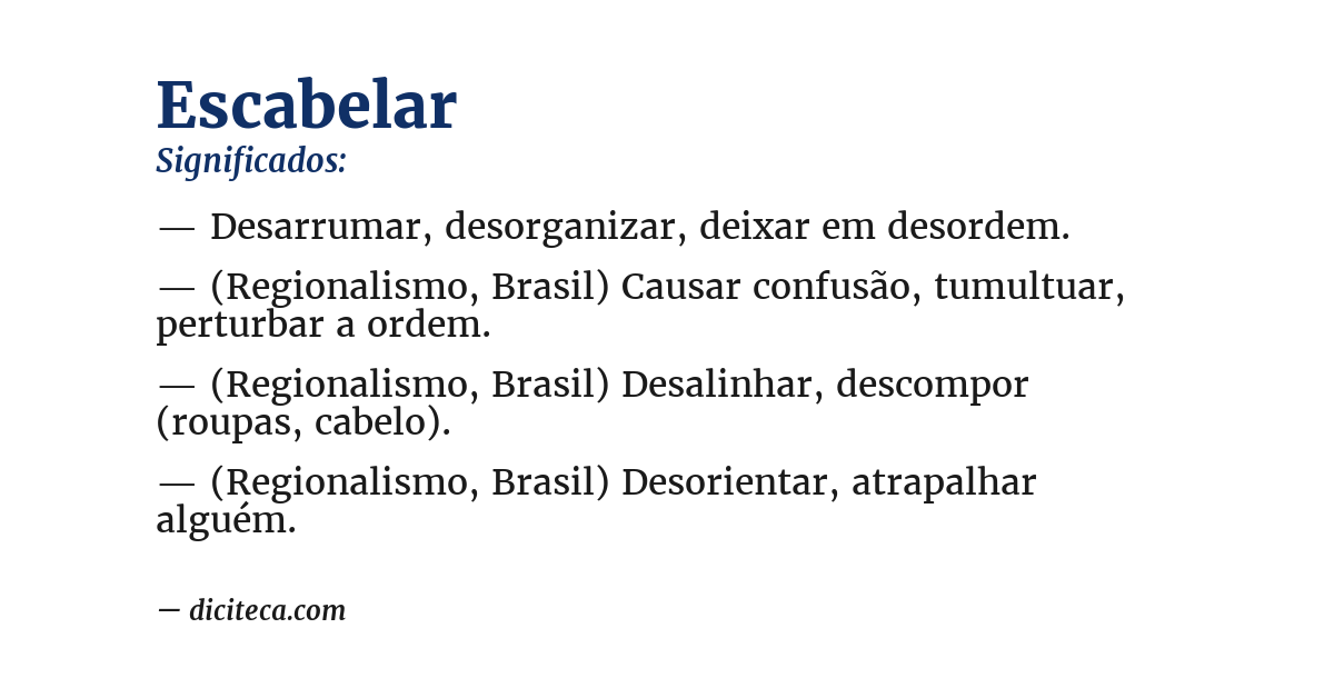 Significado de escabelar