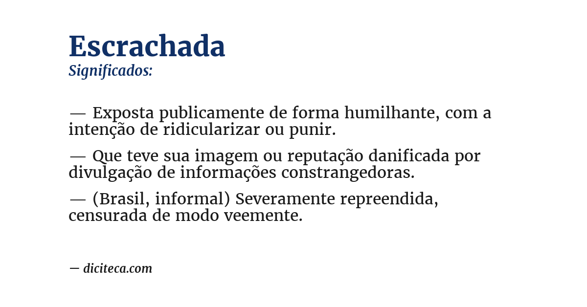 Significado de escrachada