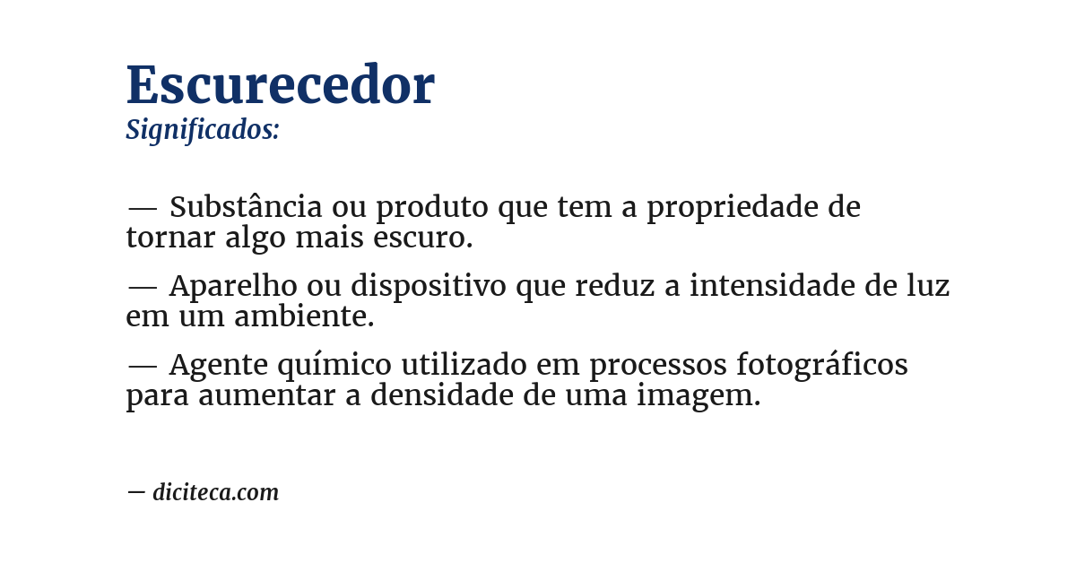 Significado de escurecedor