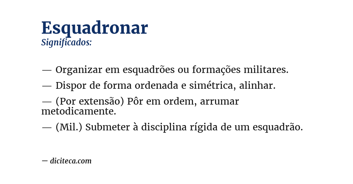Significado de esquadronar