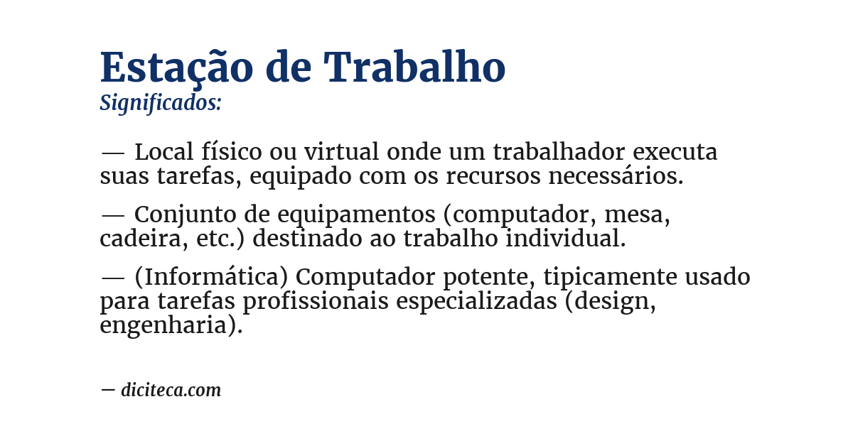 Significado de estação de trabalho