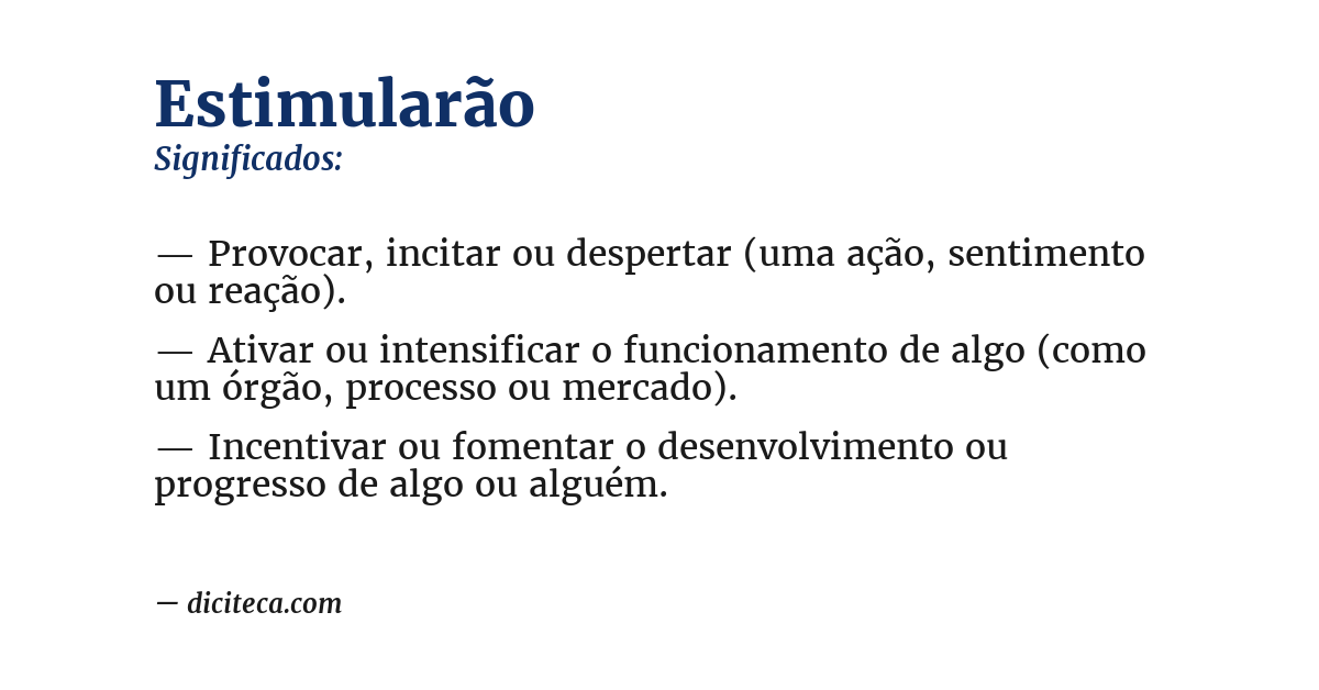 Significado de estimularão